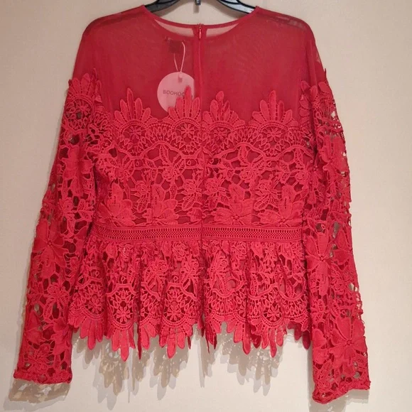 Boohoo red peplum top - Picture 5 of 6